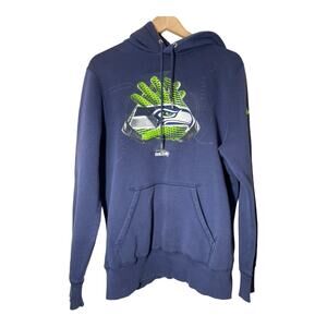 Seattle Seahawks Nike NFL Navy Blue Hoodie Sweatshirt Mens Large